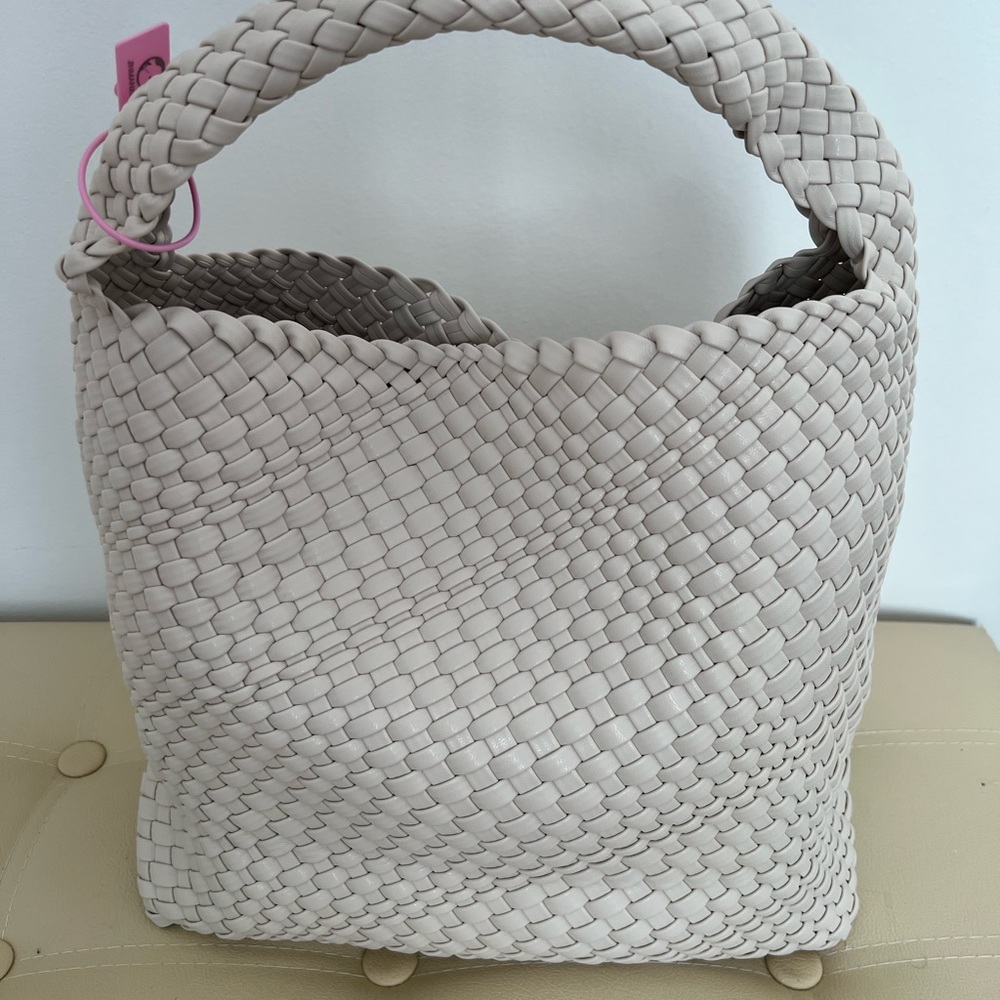 Vegan Leather Hand-Woven Shoulder Tote Handbag